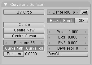Curve's settings: Curve Path and Curve Follow.