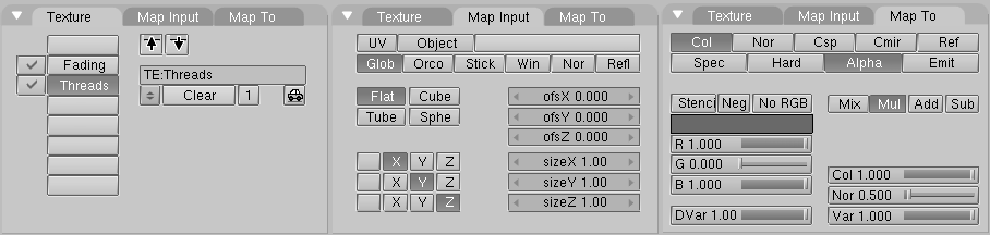 Basic Material settings for cloud texture.