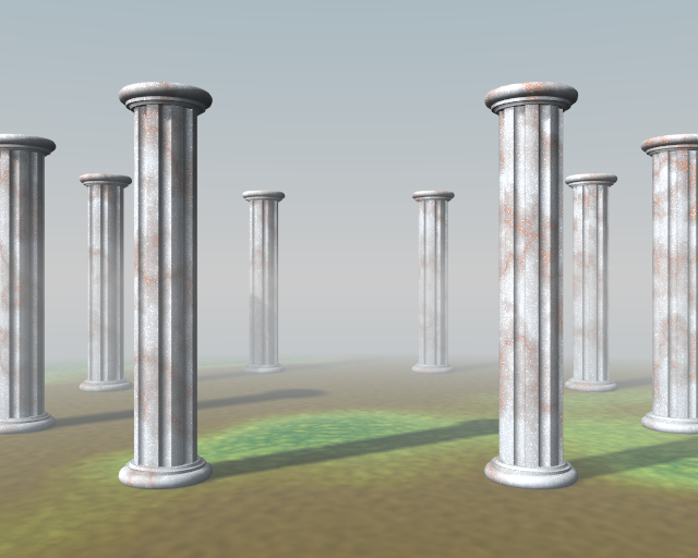 A rendering with built-in Blender Mist.