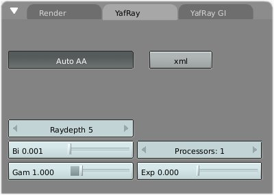 Disabled Yafray export.
