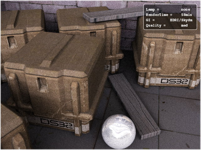 HDRI render using Uffizi probe. It need more quality level.