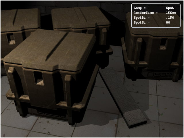 The Spot lamp render with default settings.
