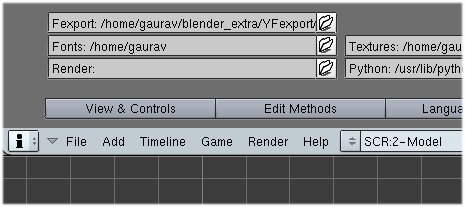 Path selection in User Preferences menu.