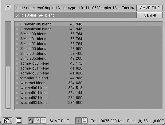 File Selection Window - saving.