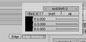 Toon edge settings.