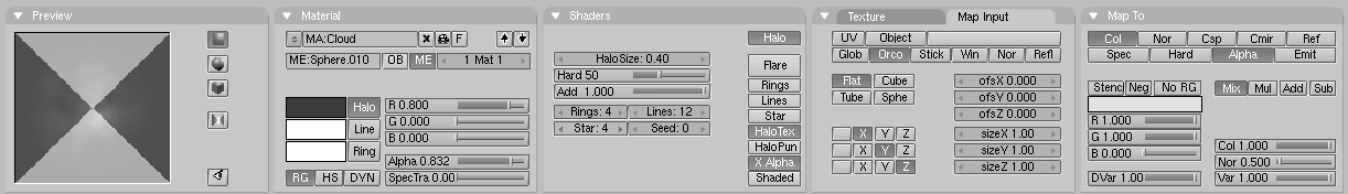 Material for the explosion cloud.