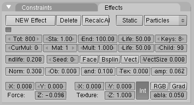 Particle Multiplication buttons