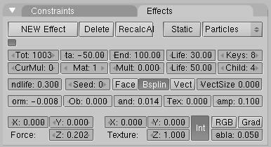 Fire particles setup.