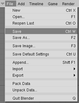 The Save menu.